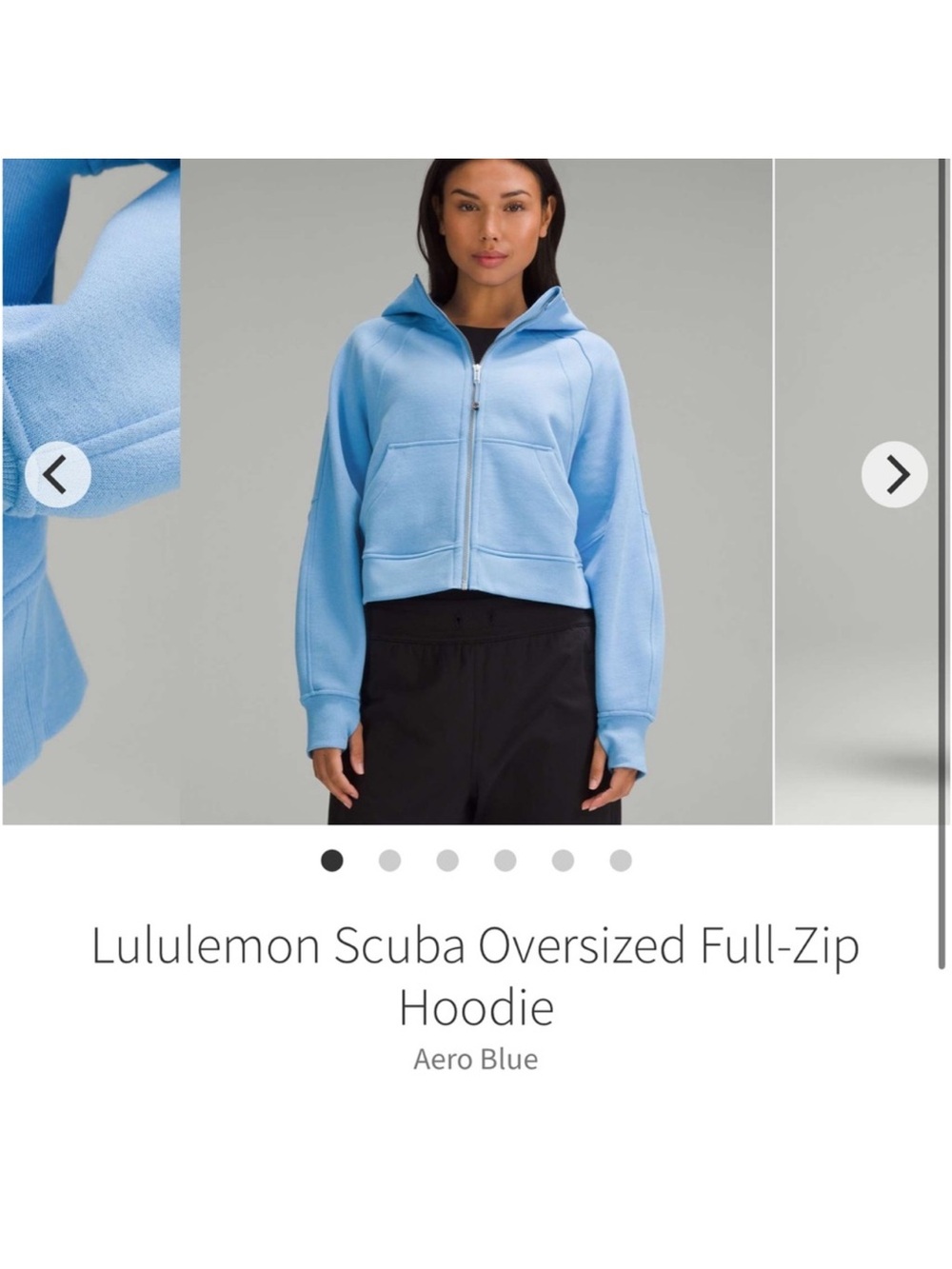 Lululemon Scuba Oversized Full Zip Hoodie Aero Blue Sz XS/S